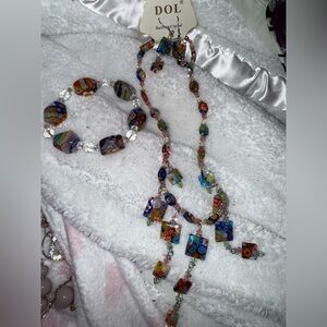 DOL matching jewelry set colorful